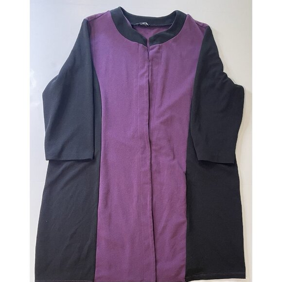 Vtg Slinky Brand Womens Open Front Cardigan Size 2X Colorblock Duster Flowy Bold - Picture 5 of 10